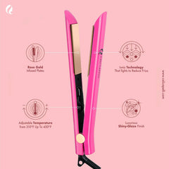 Pro-Series 1″ Titanium Hair Straightener - Pink